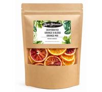 Dehydrated Dried Orange & Blood Orange Slices | 40+ Slices | 100% Natural Mixed Dehydrated Citrus Wheels Discs | Cocktail Garnish, Cakes, Tea & Wreaths | 3.52 oz, 100G | Kraft Pouch | Drink Botanicals
