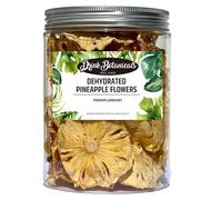 Dehydrated Dried Pineapple Flower Rings | 25+ Slices | 100% Natural | Dried Pineapples | No Sugar Added, Gluten Free| for Cocktails, Baking, Cakes, Snacking, Decoration | PET Jar | 100 Grams | 3.5 Oz
