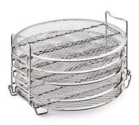Dehydrator Stand, 5 Tier Air Fryer Rack Compatible for Foodi Stackable Dehydrator Racks Food Grade Stainless Steel Air Fryer Stand Air Fryer Accessories