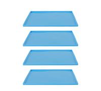 Dehydrator Trays, 4Pcs Food Grade Silicone High TemperatureResistance Non Stick Dehydrator Mats Sheets with Edge for Fruit, Vegetables, Meat (Blue)