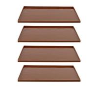 Dehydrator Trays, 4Pcs Food Grade Silicone High TemperatureResistance Non Stick Dehydrator Mats Sheets with Edge for Fruit, Vegetables, Meat (Brown)