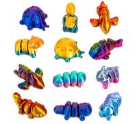Dei tkeyts 30Pcs Mini 3D Printed Animals, Cute 3D Printed Fidget Toys, Movable Joint Mini Animals Toys for Desk Decor, Classroom Rewards, Party Favors, Sensory Fidget Toy for Adults & Teens