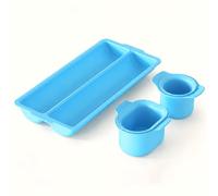 Dei tkeyts 3Pcs Cake Pop Mold Set, Cake Pop Cutter and Pusher, Non-Stick Cake Pop Kit, Blue Baking Mould for DIY Candy, Muffins, Fondant & Chocolate Making Accessories