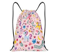Dei tkeyts Drawstring Bag with Unicorn Design, Waterproof Swimming Bags for Kids, Lightweight Draw String Bag Gym, Large Capacity Gym Backpack for Swim, Sports & Travel