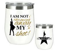 Dei tkeyts Hamilton Thermal Cup, 12 oz Insulated Tumbler with Lid | Stainless Steel Insulated Cup for Travel, Thermal Mug for Coffee, Wine, Cocktails & Ice Cream, Gifts for Friend