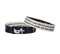 Deicicp Bible verse bracelet with NFC scan, engraved John 3:16, Romans 12:2 and Joshua 1:9, religious Bible gifts for boys and girls, 200mm