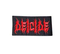 Deicide Red, Satanic Death Metal, Black Thrash Immolation, Obituary, Hellflame, Cannibal Corpse, Sodom Embroidered Iron on Applique Souvenir Accessory