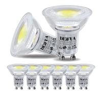 DEIFUA GU10 3.5 W LED Daylight White 5000 K 385 lm Lamp, Replaces 50 W | Reflector Bulb, Flicker-Free Spotlight, Beam Angle 360° Bulbs, 38° Spot, Pack of 6, Non-Dimmable, IP44 Cover