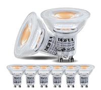 DEIFUA GU10 LED Bulb, Warm White, 300 Lumens, 3.5 W Equivalent 50 W Halogen, Pack of 6, PAR16 Spot Light No Flickering 2200 K Decorative Lamp, Reflector Lamp, 360° Wide Beam Non-Dimmable