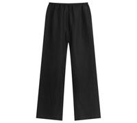 Deiji Studios Women's Double Waist Linen Pants Black