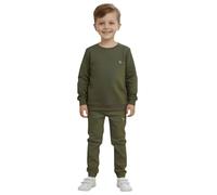 deiko Children's Boys Girls Unisex Clothing 100% Cotton Outfit Children's Clothing Set | 2-Piece Long Sleeve Top and Trousers with Pockets, Green (Kelly green), 4-5 Jahre