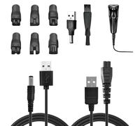 Deilonie 10PCS 6 in 1 Shaver Cable Kit, USB Shaver Charger, Compatible with Philips Norelco Electric Shavers, Travel & Home Use