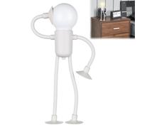 Deilonie 1Pcs Fun DIY Christmas Night Lights,Changeable Shape Funny Sportsman Night Light,Fun Athlete Night Light,Suction Cup Bendable Desk Lamp Decompression Ornaments(White)