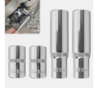 Deilonie 4 PCS 10mm Socket, 1/4-Inch Drive Deep and Shallow Impact Socket Set, 10mm Metric 6 Point Design, Cr-V Drive Socket for DIY Hand-Making Repair Automotive