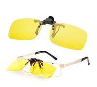 Deilonie Night Time Driving Glasses, Polarised Flip up Clip on Night Driving Glasses, Clip On Night Driving Glasses, Anti Glare Night Driving Glasses, Fits all Glasses，High Definition Vision