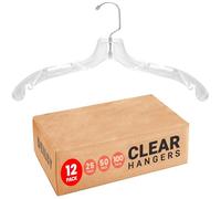 DEILSY™ Clear Plastic Hangers 12 Pack Durable Clothes Hanger for Wardrobe Organization, Essential Plastic Hanger for Garments, Versatile Coat Hangers for Home and Retail Use