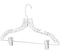 DEILSY™ Clothes Hangers with Clips 100 Pack Crystal Clear Plastic Hangers