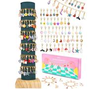 Deinduser Charm Bracelet Making Kit for Girls, Clip on Charms Kit for Bracelets, Charms for Bracelets with Clasp, Chain Bracelet Set for Girls, Ages 5-12