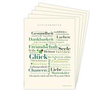 Deine Wörter Postcard Set - 5 Postcards with Good Luck Words, Unique Souvenir and Creative Gift Idea - DIN A6