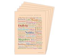 Deine Wörter Postcard Set - 5 Postcards with Victory Countries Dialect, Unique Souvenir and Creative Gift Idea - DIN A6