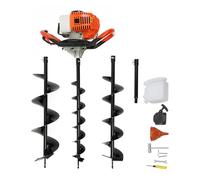 Deinungen 52cc Petrol Spiral Digger 3 Pillar Drill Bits 10/15/20cm,30cm Extension Pole,2 Stroke Cordless Earth Auger Fence Post Hole Borer Ground