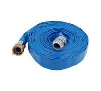 Deinungen Lay Flat Water Discharge Hose 15m * 3.81cm,Layflat Hose Roll PVC Water Delivery Discharge Pipe with 1.2" /2" Standard interfaces for Submersible Water Pumps for Draining Pond (1.5inch*15m)