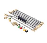 Deinungen Pressure Washer Extension Wand with 5 Spray Nozzle Tips,4000 PSI Gutter Cleaning Tools Extension Lance,30° 90°Curved Rod,1/4" Quick Connect,Washer Gun Extension Rod
