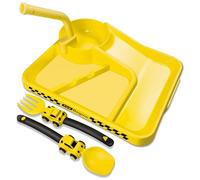 Deinyi Construction Toddler Plates - Toddler Eating Utensil Set with Removable Straw - Easter Gifts - Baby Plates Feeding Set - for Stocking Stuffers and Birthday Gifts - Yellow