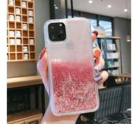 DEIOKL Liquid Quicksand Glitter Phone Case For iPhone 11 Pro Max XS X XR 6 6S 8 7 Plus 5 5S SE Water Shine Silicon Cover,Love Heart Pink,For 11 Pro (5.8)