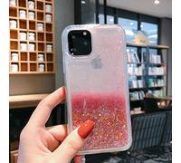 DEIOKL Liquid Quicksand Glitter Phone Case For iPhone 11 Pro Max XS X XR 6 6S 8 7 Plus 5 5S SE Water Shine Silicon Cover,Star pink,For iphone 5 5S SE