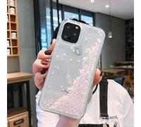 DEIOKL Liquid Quicksand Glitter Phone Case For iPhone 11 Pro Max XS X XR 6 6S 8 7 Plus 5 5S SE Water Shine Silicon Cover,Love Heart White,for iphone 6 6s plus