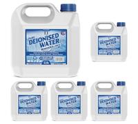 Deionised Water 5L - 5 x 1L of Deionised Water for Steam Irons, Car Batteries, Windscreen Fluid & Antifreeze - Demineralised Water, Reduces Limescale Deposits & Water Stains - For Lab Use (5, 1l)