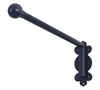 DEIOVR Door Curtain Rail Swing Arm for Front Door, Curtain Rod for Side Panels Window Curtain Display Stand Drapery Arm, Curtain Rail (Color : Black, Size : 20IN)
