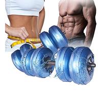 DEIRIS 2-in-1 Water Filled Dumbbell Set - 10~25kg Adjustable, Portable, Safe Soft Free Weights for Home (Blue)