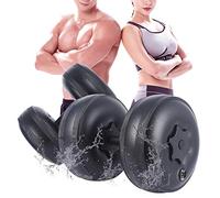 DEIRIS Water Dumbbells 10~35kg Adjustable Gym Fitness Home 2 in 1 Water Filled Travel Dumbbells Portable Safe Water Weights (Black 8~10KG pair)