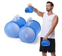 DEIRIS Water Dumbbells, Water Filled Weights Set, Travel Weights, Water Weight Bag, Adjustable Weights Dumbbells to 2/5/10/14 KG Pair, for Strength Training, Fitness (Blue: Pair of 5 kg)