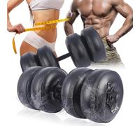 DEIRIS Water Filled Dumbbell Sets, Adjustable Weights 16~20kg, PVC Portable Foldable, For Home And Gym Fitness Exercise Workout Training, Hand Arm Training (Black)