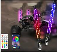 DEISIR 2 Pack 1FT Whip Lights, LED Whip Lights with App & Remote Control | Spiral RGB Chasing Lighted Antenna Whips with Rocker Switch, Light Whip for SXS UTV ATV RZRCan-Am X3 Off-Road