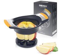 Deiss LUX 4.25 Inch Apple Slicer and Corer with Cutting Base, Stainless Steel 8-Slice Apple Cutter, Dishwasher Safe