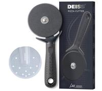 Deiss Lux Heavy Duty Pizza Cutter with Wheel Slicer - Stainless Steel Sharp Smooth Pizza Cutter Wheel with Easy Grip Non-Slip Handle, Dishwasher Safe