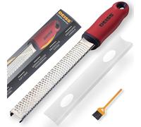 Deiss PRO Citrus Zester & Cheese Grater - Parmesan Cheese Lemon, Ginger, Garlic, Nutmeg, Chocolate, Vegetables, Fruits - Razor-Sharp Stainless Steel Blade, Wide, Dishwasher Safe