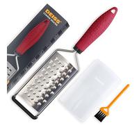 Deiss PRO Coarse Grater & Hand Held Cheese Grater - Sharp Stainless Steel Blades, Non-Slip Handle, Small Cheese Grater for Kitchen, Shredder, Dishwasher Safe