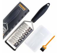 Deiss PRO Coarse Grater & Hand Held Cheese Grater - Sharp Stainless Steel Blades, Non-Slip Handle, Small Cheese Grater for Kitchen, Shredder, Dishwasher Safe