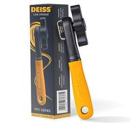 Deiss Pro Heavy Duty Can Opener Manual Smooth Edge, Handheld Can Opener with Soft Touch Handle, Rust Proof Safety Can Opener Oversized Handheld Easy Turn Knob, Best Large Lid Openers (Orange)