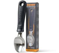 Deiss Pro Ice Cream Scoop, Stainless Steel with Soft Rubber Handle, Perfect Ergonomic Design for Easy Grip, Heavy Duty Ice Cream Scooper for Spooning Frozen Hard Gelato and Sorbet, Cookie Dough