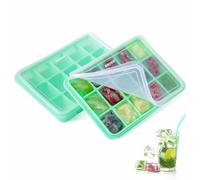 Deiss PRO Ice Cube Tray with Removable Lid 2 Pack, Flexible Easy-Release Silicone Ice Cube Trays for Freezer, Durable & Odor-Resistant, Stackable & Space-Saving Ice Tray, Easy to Clean Ice Molds