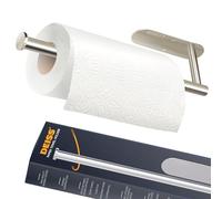 Deiss Pro Paper Towel Holder - Under Cabinet, Wall Mount, or Countertop - Rust-Resistant Stainless Steel, One-Handed Tear Design, Space-Saving Paper Towel Dispenser, Towel Holder for Kitchen