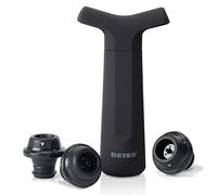 Deiss PRO Vacuum Pump Wine Saver with 3 x Wine Bottle Stopper - Silicone Wine Stoppers for Wine Bottles with Date Markers - Wine Stopper to Keep Your Wine Fresh - Stops Oxidation of Wine