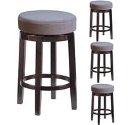 Deisy Dee 4pcs Velvet Stretch Round Bar Stool Seat Covers,Barstool Covers Slipcovers for 15.5-20 inch Stool Chair (4, Dark Grey, 15.5-20 INCH)