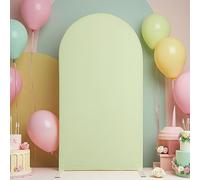 Deisy Dee 7.2FT Stretch Arch Backdrop Cover - Elastic Polyester Fabric for Snug Fit, Easy Install Wrinkle-Resistant Drape for Wedding, Photo Booth & Event Decor (sage)
